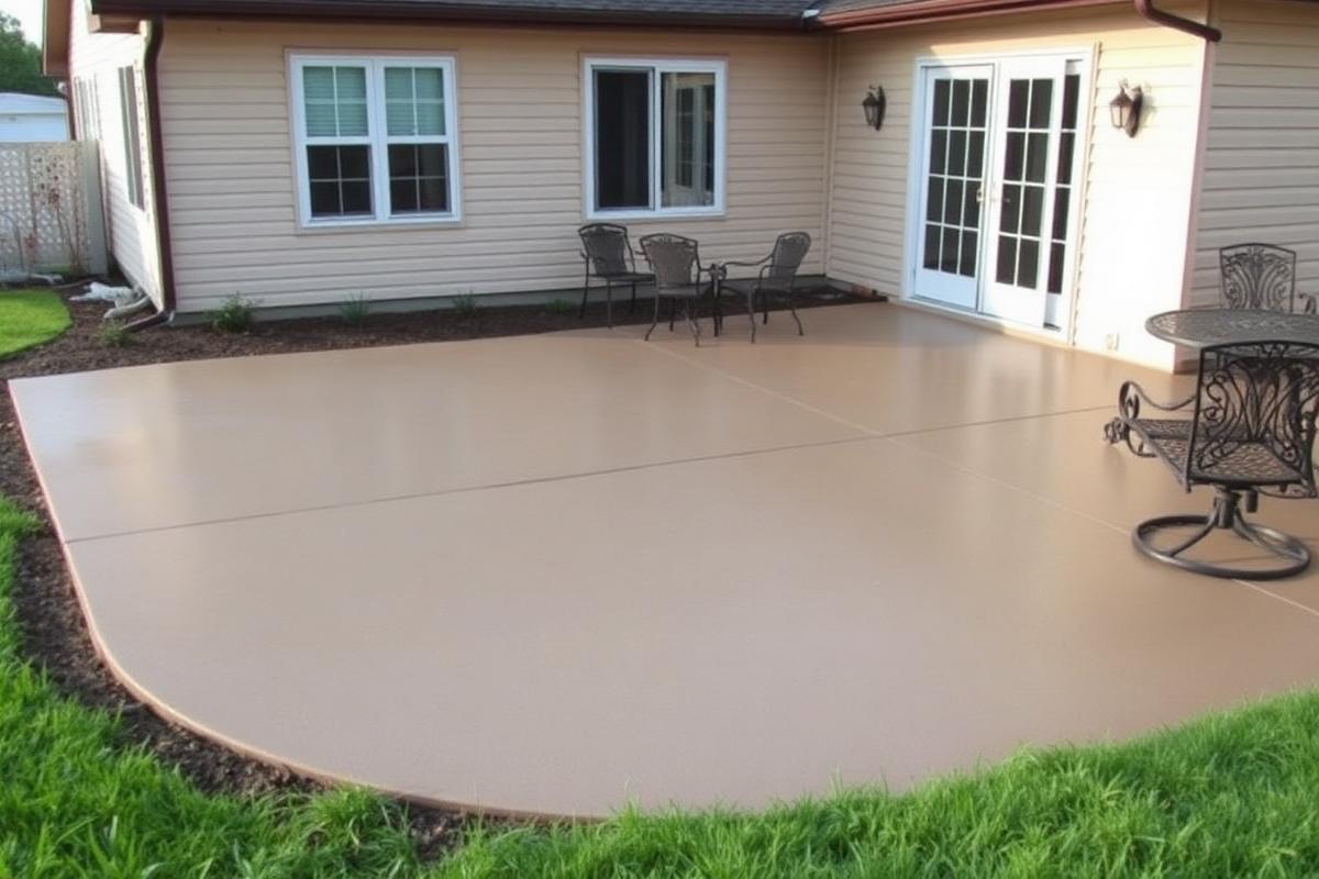 Finished residential concrete patio